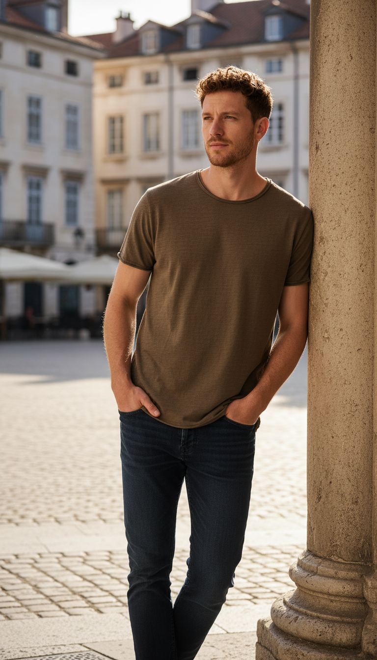 OURYE Men's Cotton T-Shirt - Regular Fit