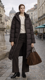 OURYE Women's Padded Puffer Jacket - Knee Length