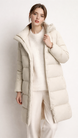 OURYE Women's Padded Puffer Jacket - Knee Length