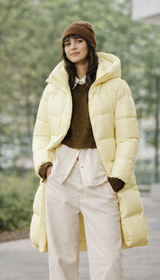 OURYE Women's Padded Puffer Jacket - Knee Length