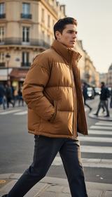 OURYE Men's Quilted Puffer Jacket - Relaxed