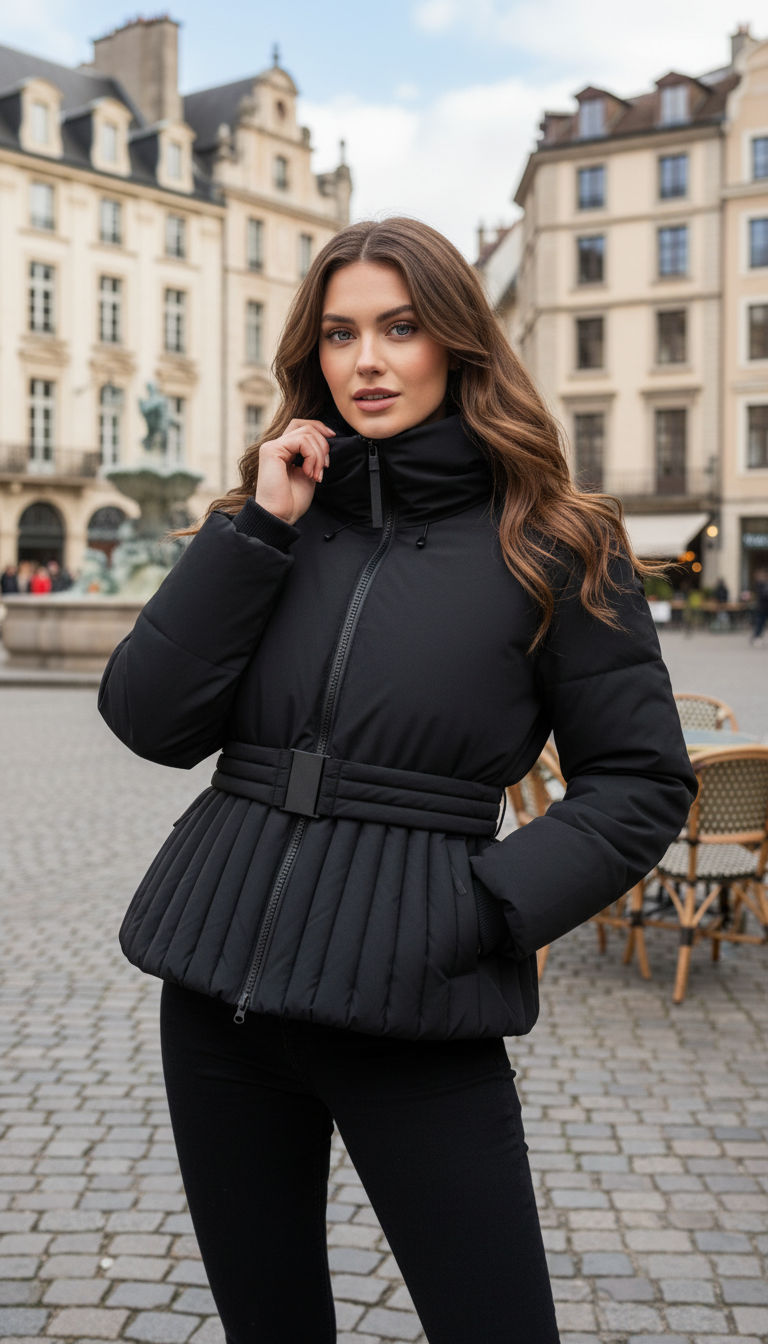OURYE Women's Hooded Quilted Jacket - Cropped
