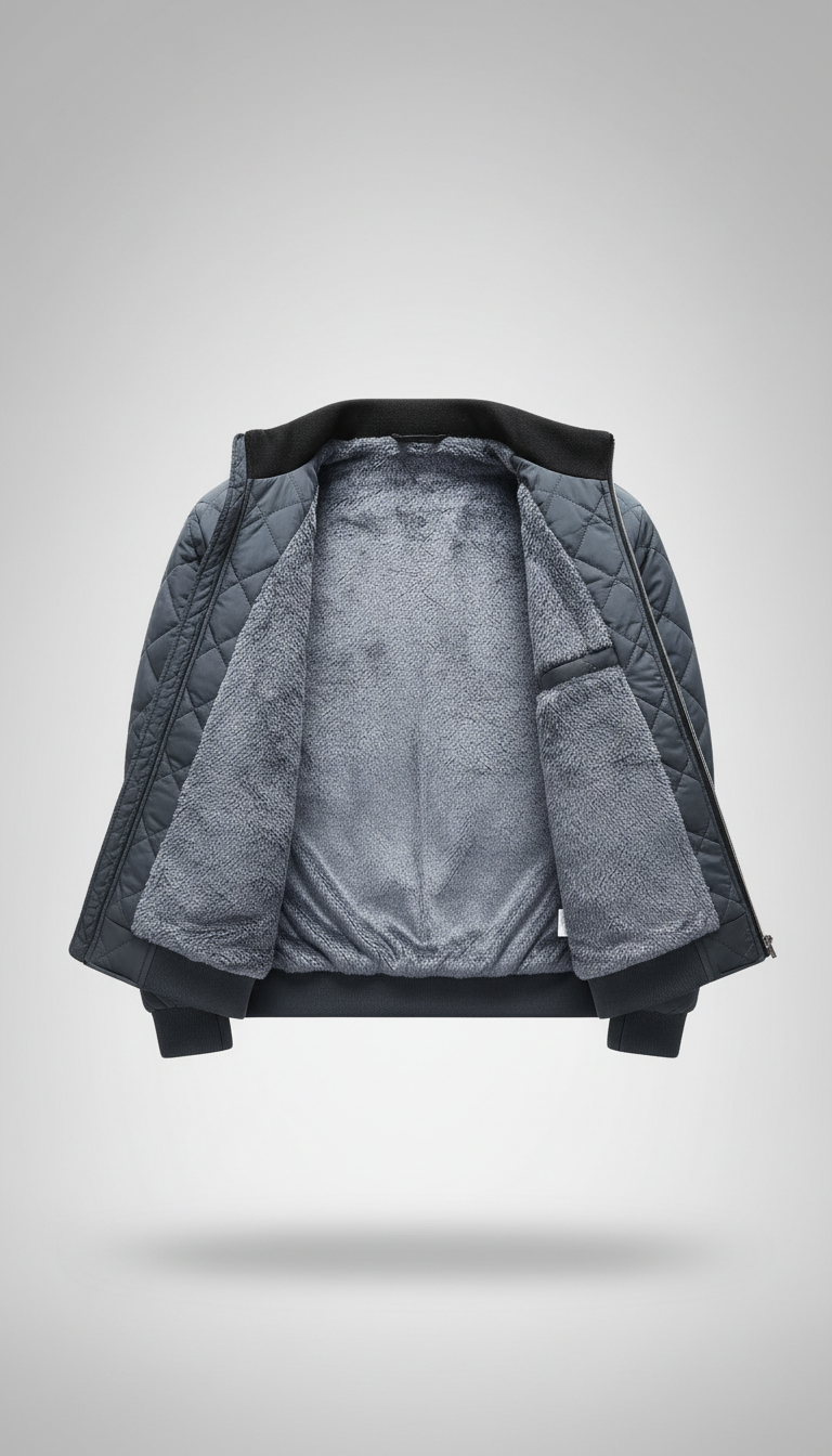 OURYE Men's Quilted Bomber Jacket - Slim Fit
