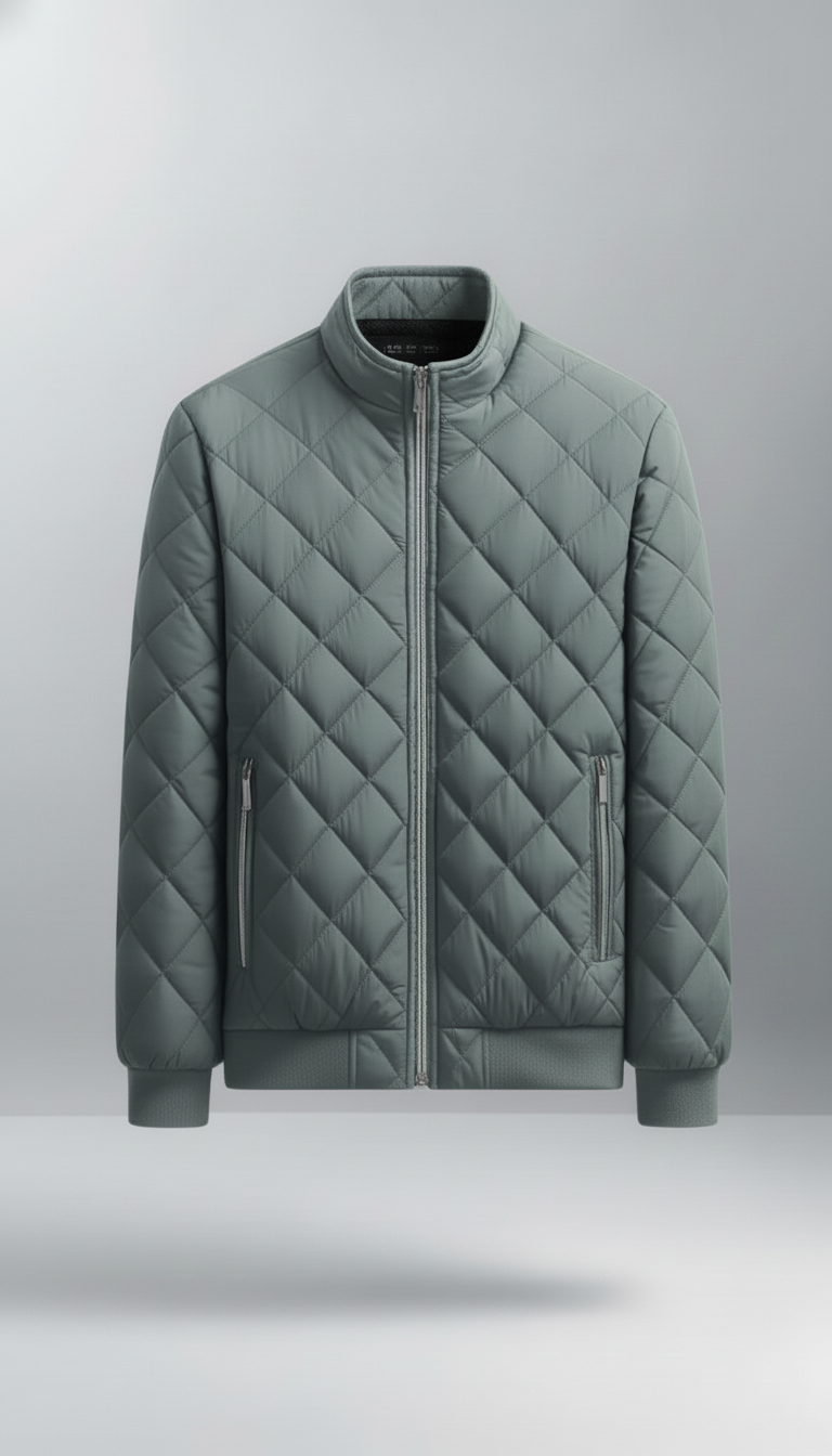 OURYE Men's Quilted Bomber Jacket - Slim Fit