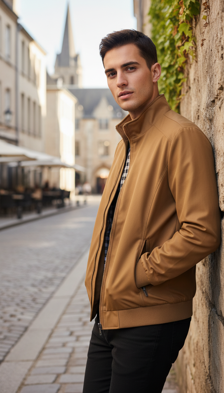 OURYE Cazadora Bomber para Hombre - Corte Regular