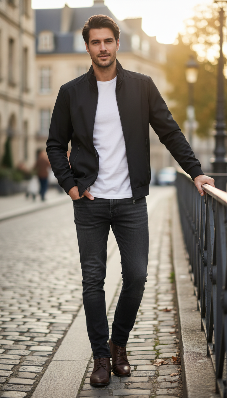 OURYE Cazadora Bomber para Hombre - Corte Regular