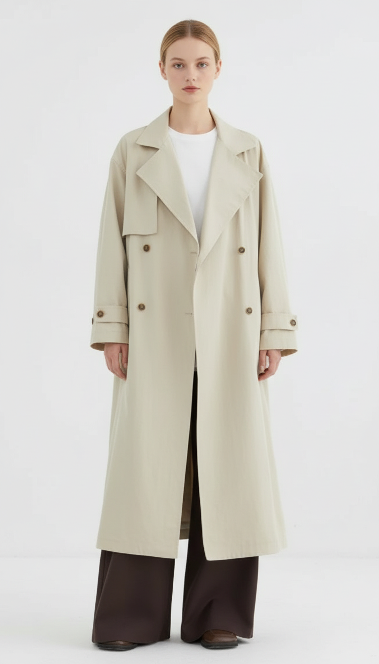 OURYE Women's Trench Coat - Double-Breasted