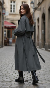 OURYE Women's Trench Coat - Double-Breasted