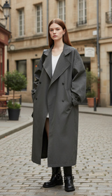 OURYE Women's Trench Coat - Double-Breasted
