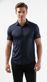 OURYE Men's Short-Sleeve Dress Shirt - Slim Fit