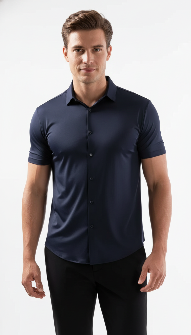 OURYE Men's Short-Sleeve Dress Shirt - Slim Fit