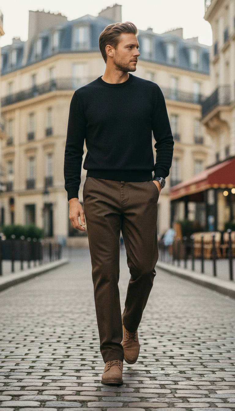 OURYE Men's Lyocell Chino Trousers - Straight
