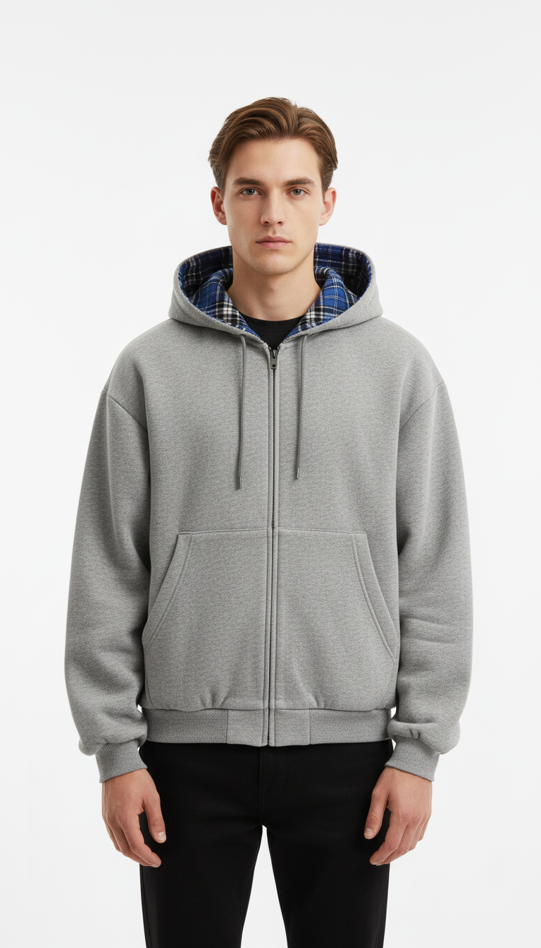 OURYE Men's Zip Hoodie - Oversized