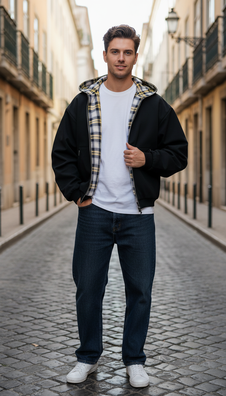 OURYE Men's Zip Hoodie - Oversized
