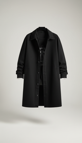 OURYE Men's Denim Trench Coat - Relaxed
