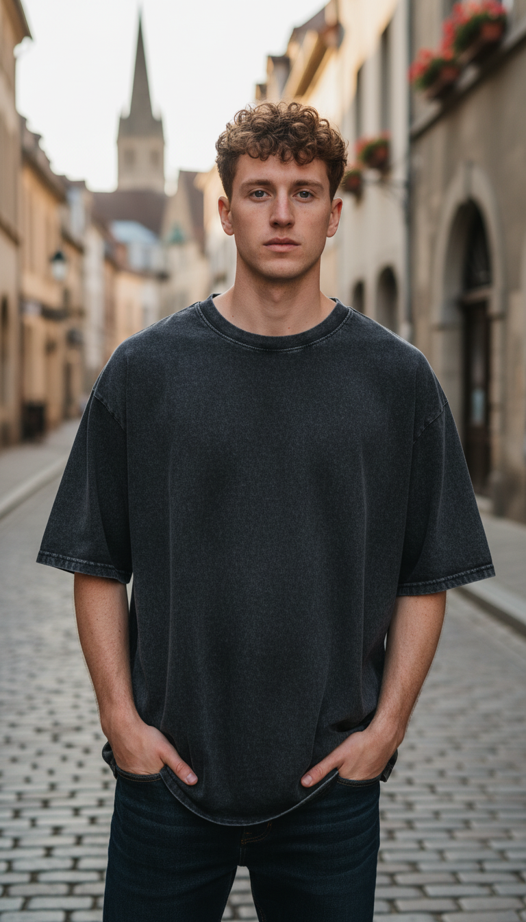 OURYE Men's Cotton T-Shirt - Oversized