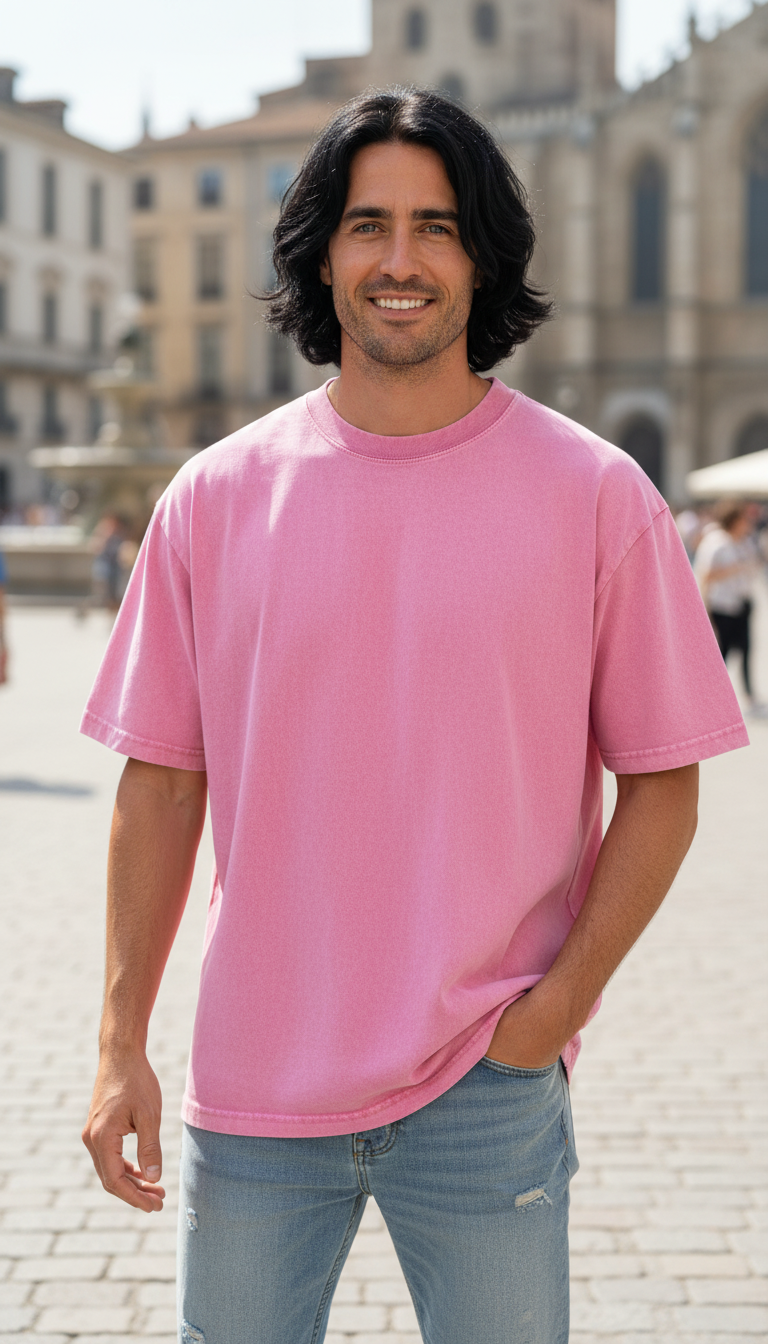 OURYE Men's Cotton T-Shirt - Oversized
