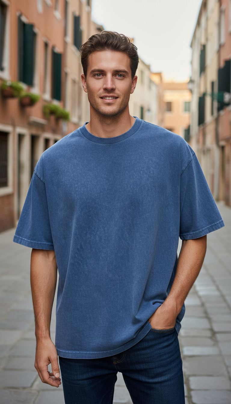 OURYE Men's Cotton T-Shirt - Oversized