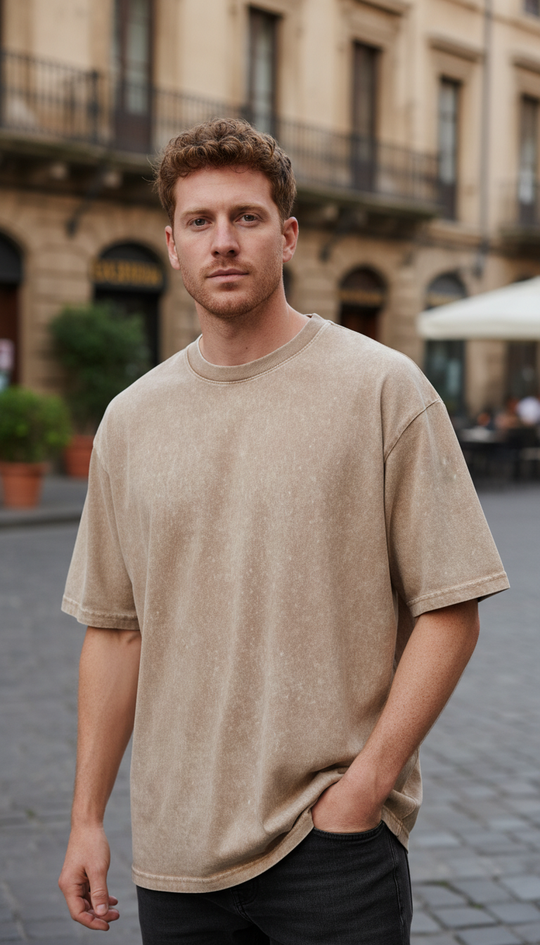 OURYE Men's Cotton T-Shirt - Oversized