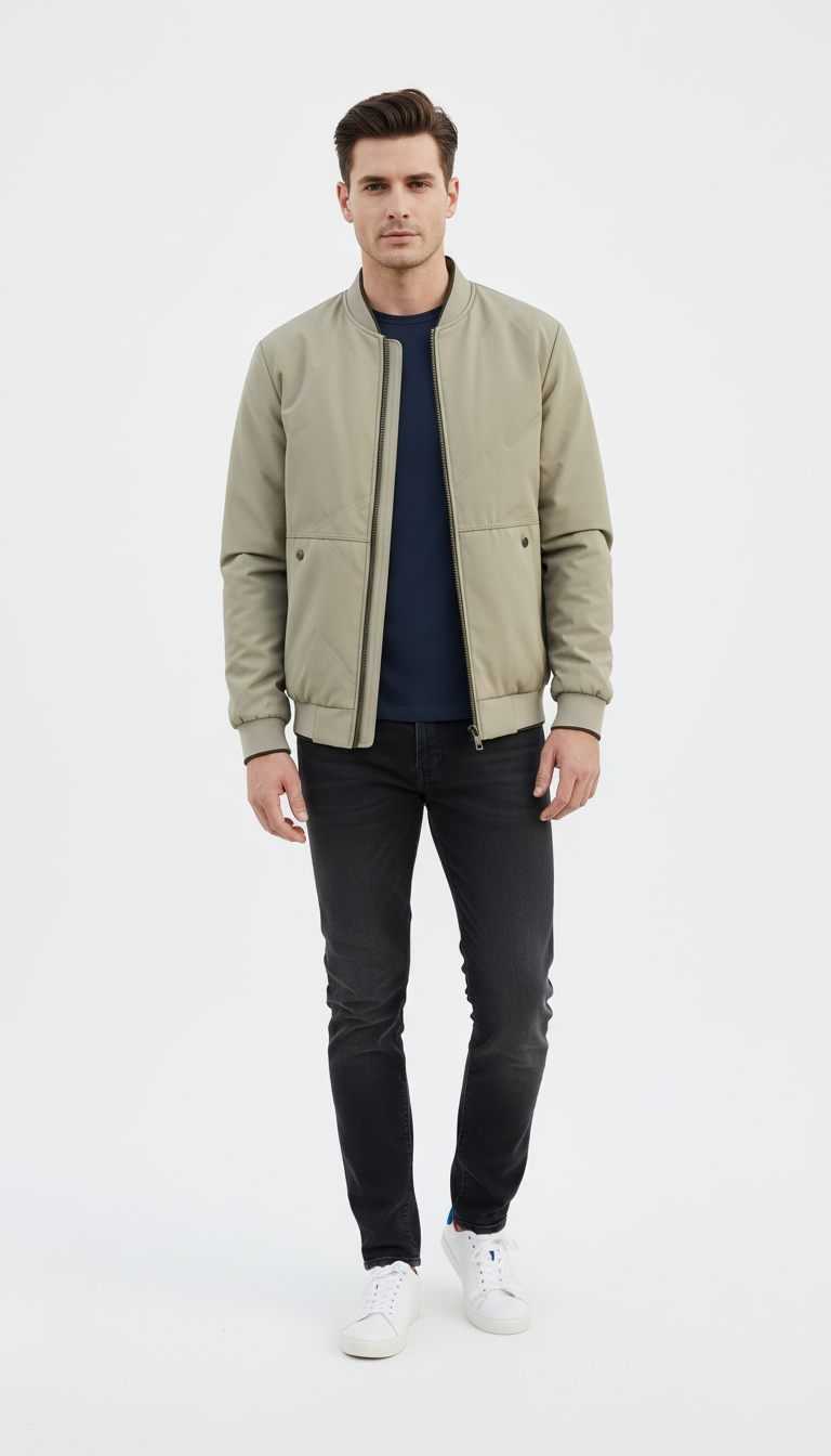 OURYE Men's Cotton Bomber Jacket - Relaxed