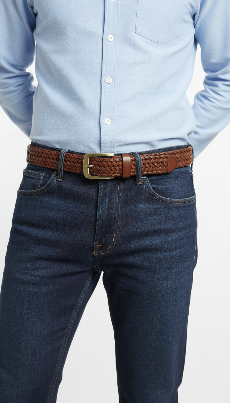 OURYE Men's Woven Belt - Pin Buckle