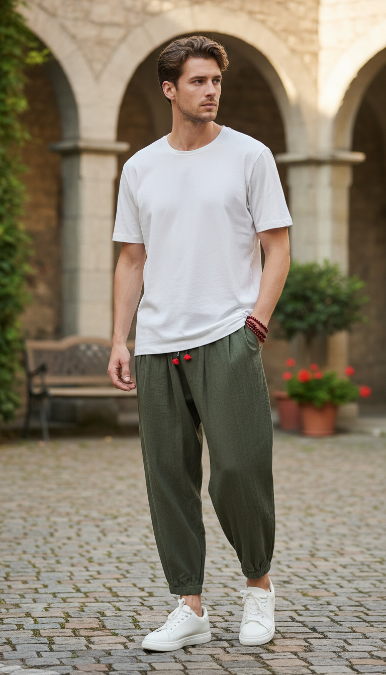 OURYE Men's Linen Joggers - Relaxed in Coffee