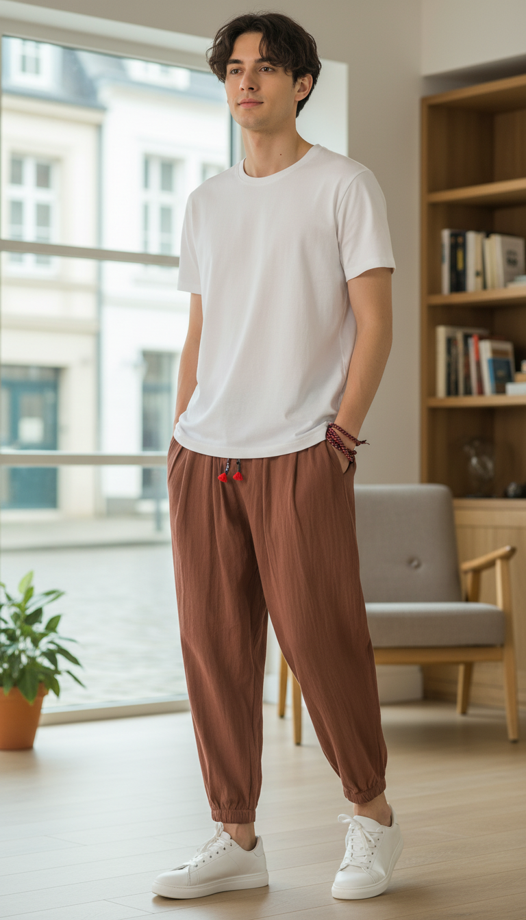 OURYE Men's Linen Joggers - Relaxed in Coffee
