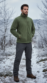 Men's Fleece Jacket - Soft Warm Windproof Full - Front View