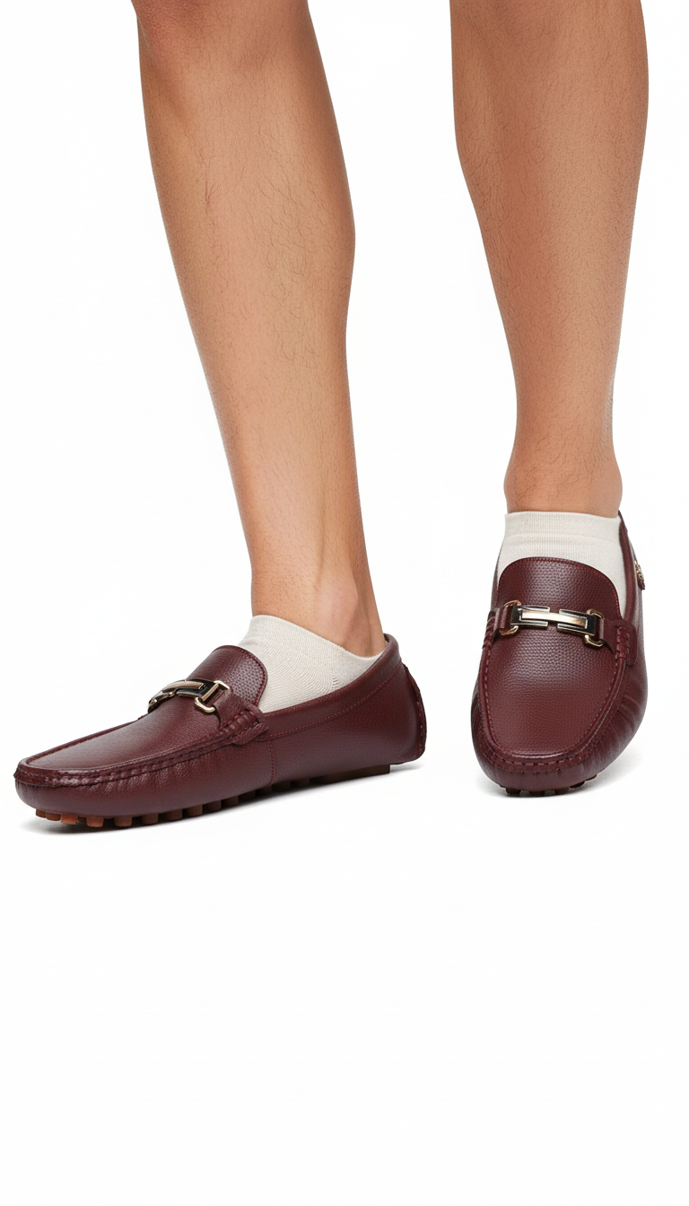 OURYE Men's Leather-Look Driving Loafers - Tailored