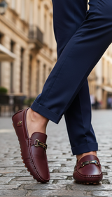 OURYE Men's Leather-Look Driving Loafers - Tailored