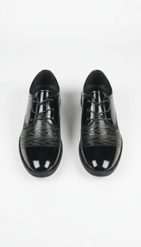 OURYE Men's Leather Oxford Dress Shoes - Tailored in Black