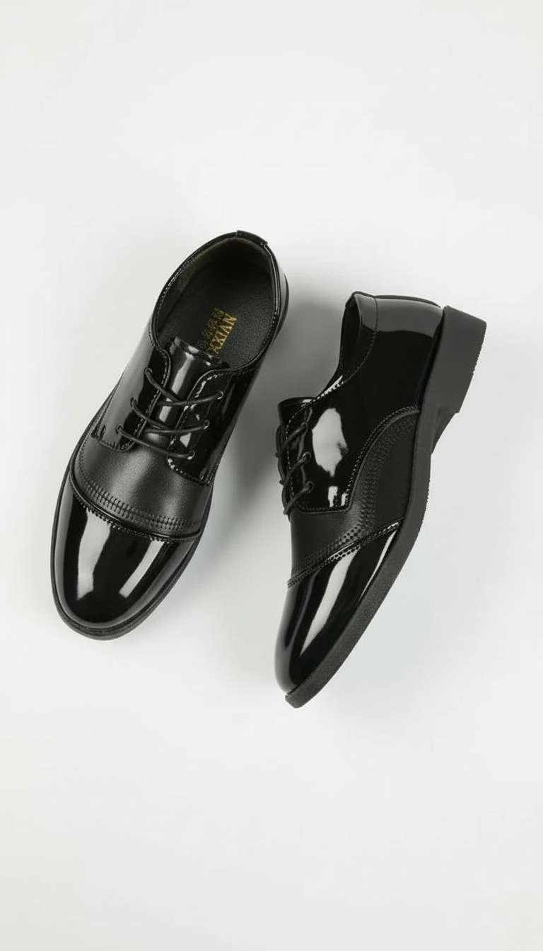 OURYE Men's Leather Oxford Dress Shoes - Tailored in Black