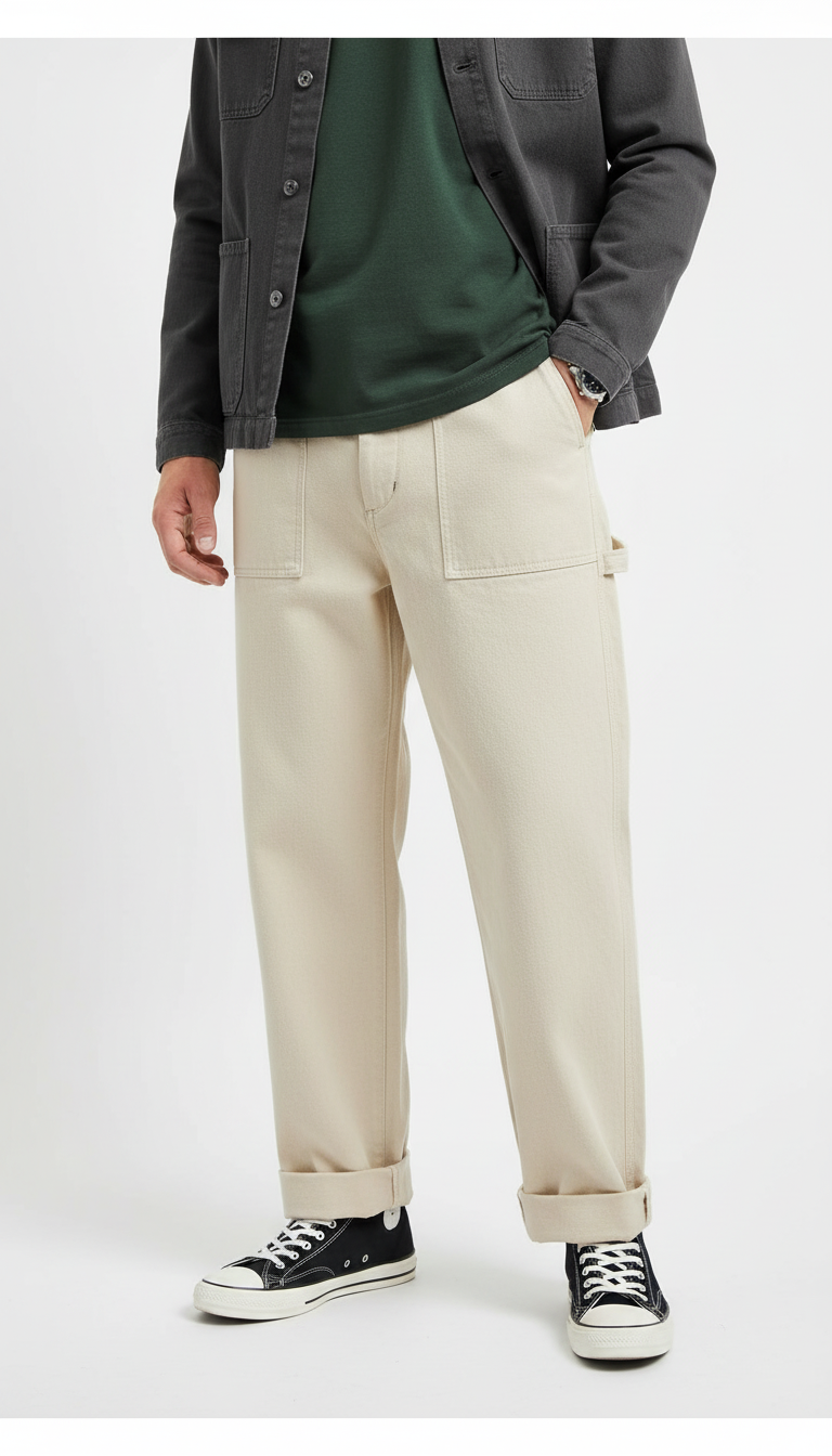 OURYE Men's Cotton Utility Pants - Straight Leg