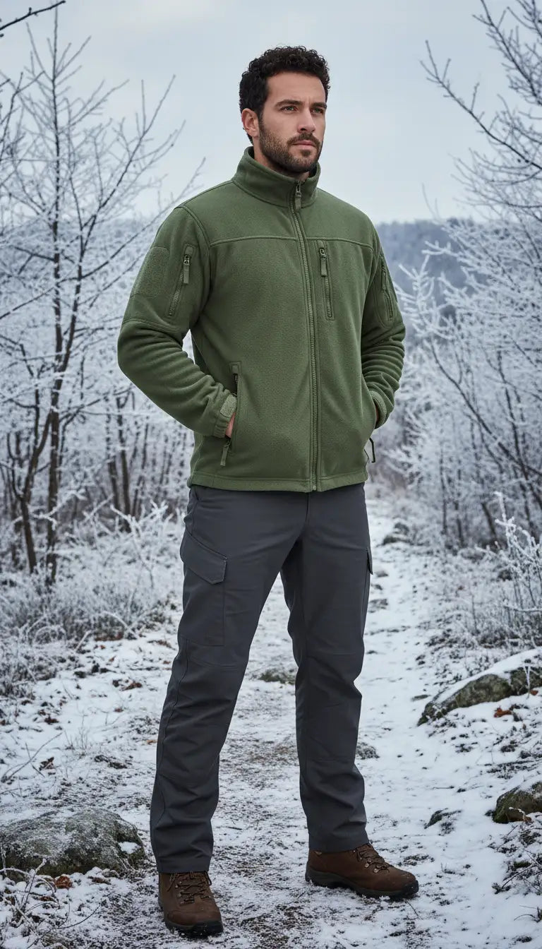 OURYE men's fleece zip jacket in green