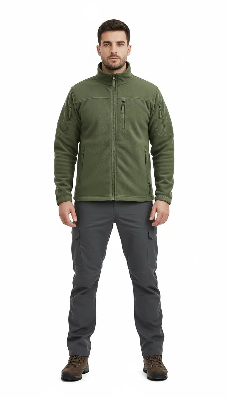 OURYE men's fleece zip jacket in green