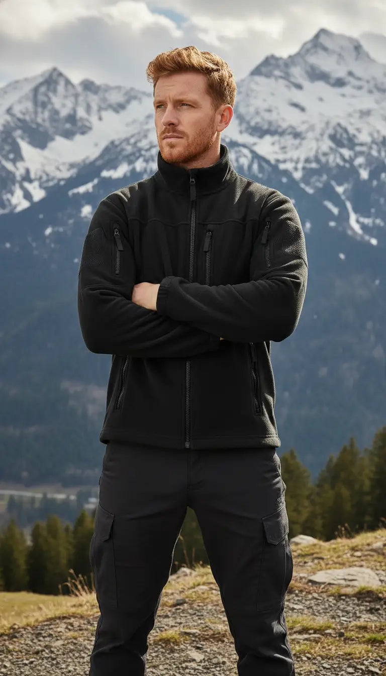 OURYE men's fleece zip jacket in green