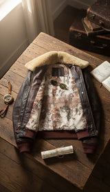 OURYE men's cowhide G1 aviator jacket in brown