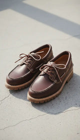 OURYE men's leather-look boat shoes