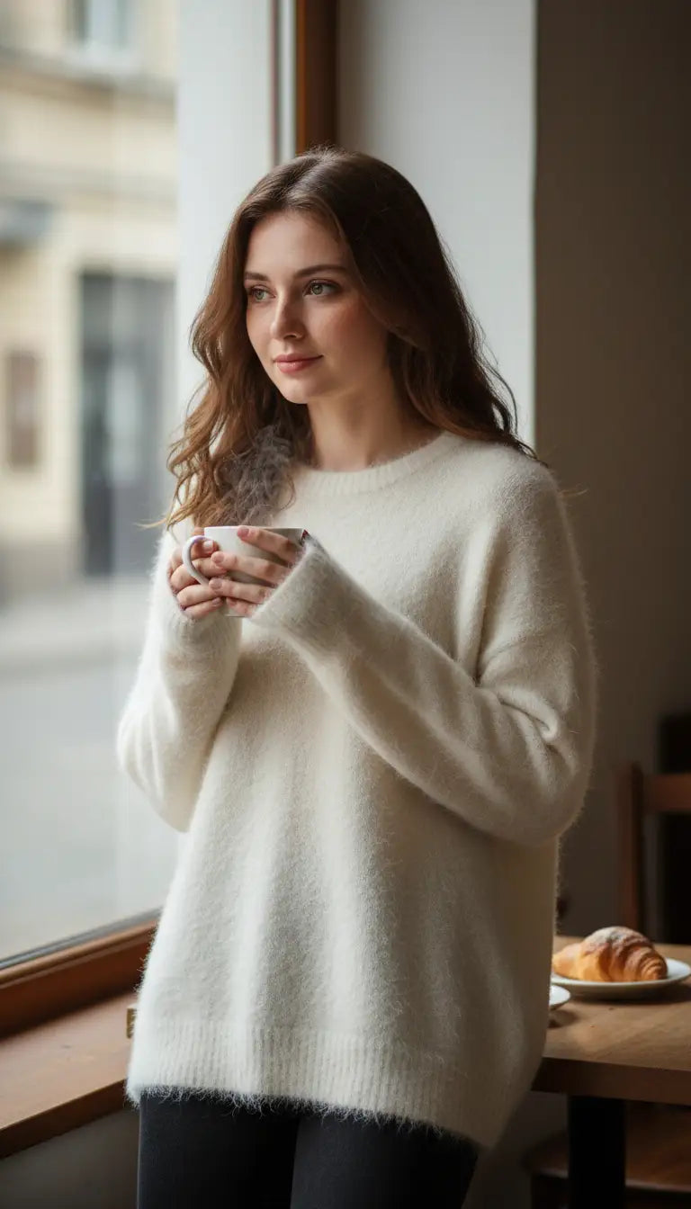 OURYE women's loose-fit alpaca sweater