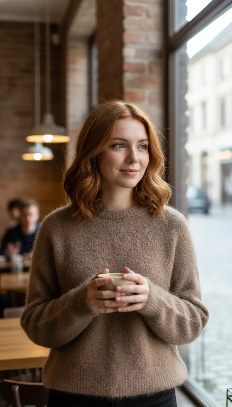 OURYE women's loose-fit alpaca sweater