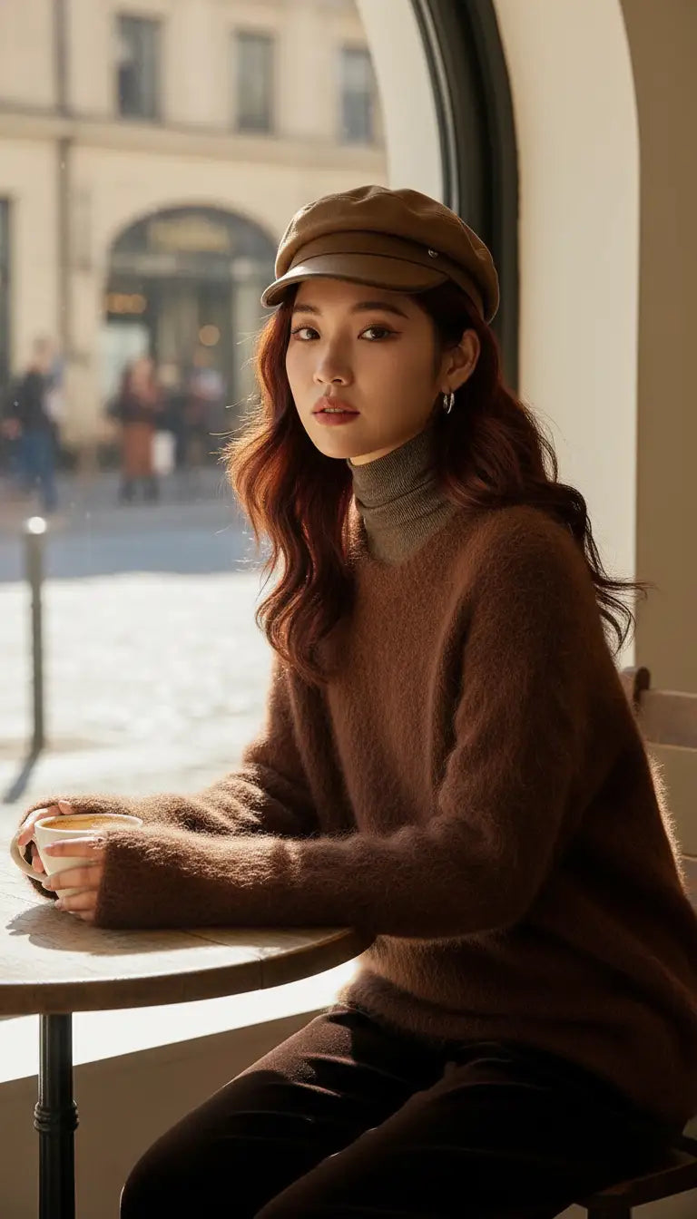 OURYE women's loose-fit alpaca sweater