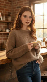 OURYE women's loose-fit alpaca sweater