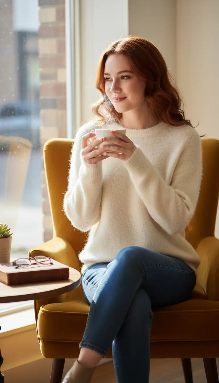 OURYE women's loose-fit alpaca sweater