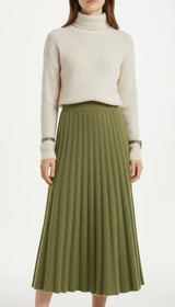OURYE women's knit pleated A-line skirt