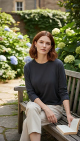 OURYE women's ribbed knit top in coffee