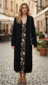 Women's Long Knitted Cardigan - Fluffy Cashmere Sweater - Image 8