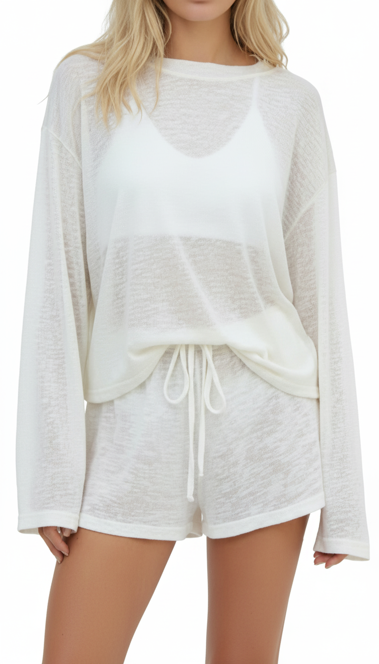 OURYE Women's Knit Two-Piece Set - Relaxed in White