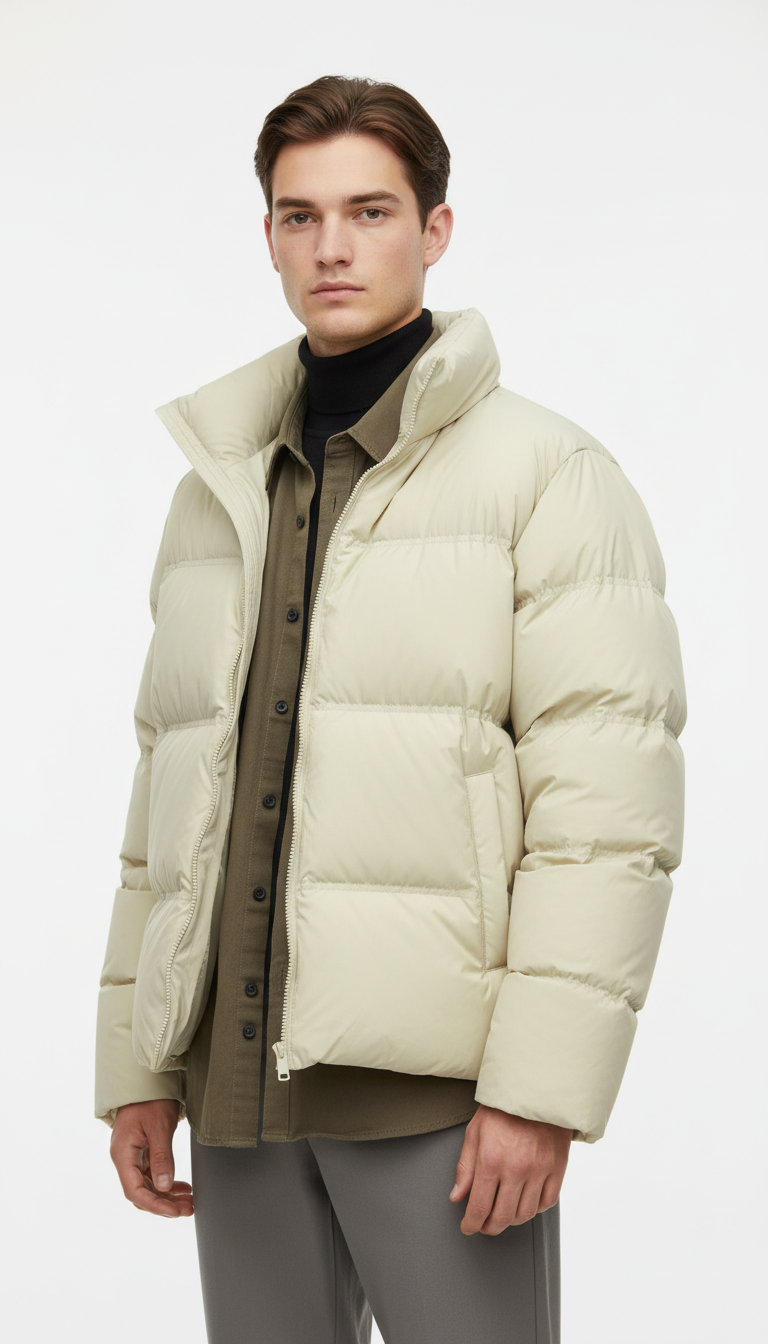 OURYE Men's Padded Puffer Jacket - Relaxed