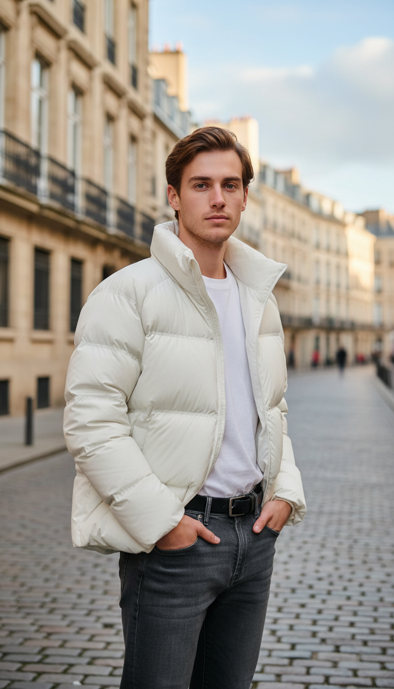 OURYE Men's Padded Puffer Jacket - Relaxed