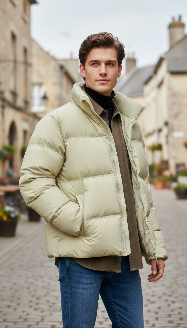 OURYE Men's Padded Puffer Jacket - Relaxed
